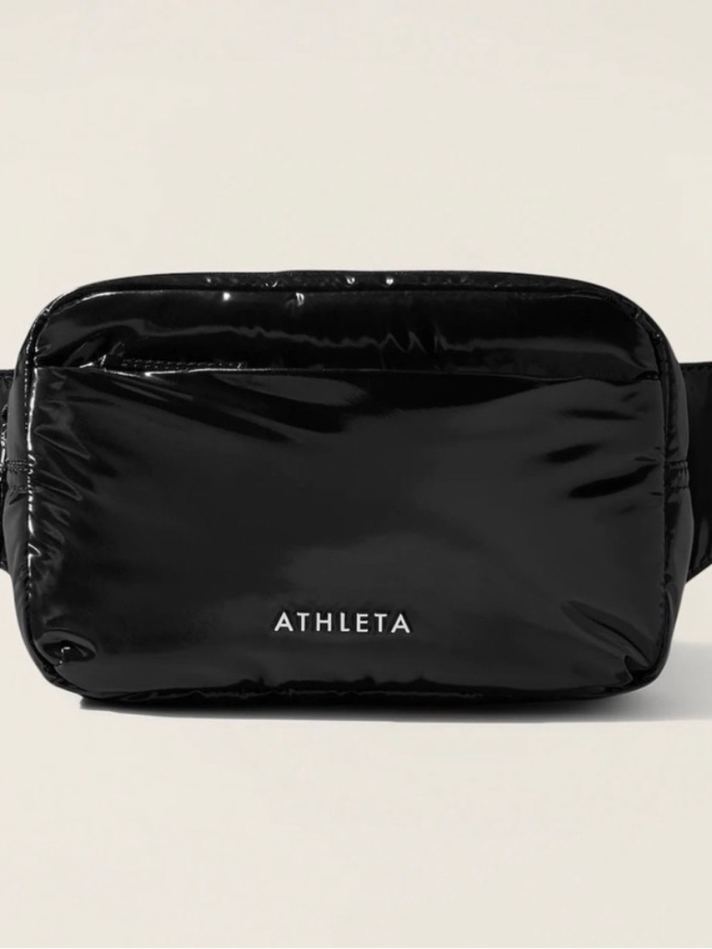 Athleta Black Patent Belt Bag